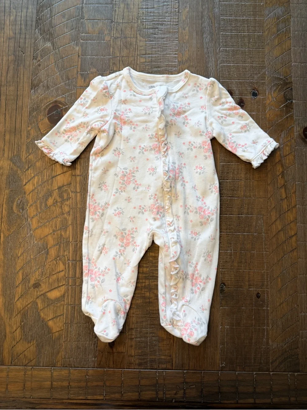 NWOT Little Me Baby Girl 100% Cotton Footed Sleeper Bundle 3M (2 Pack)